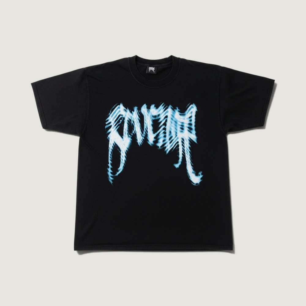 Revenge T-Shirt Skeleton Lightning Logo Black Size Large